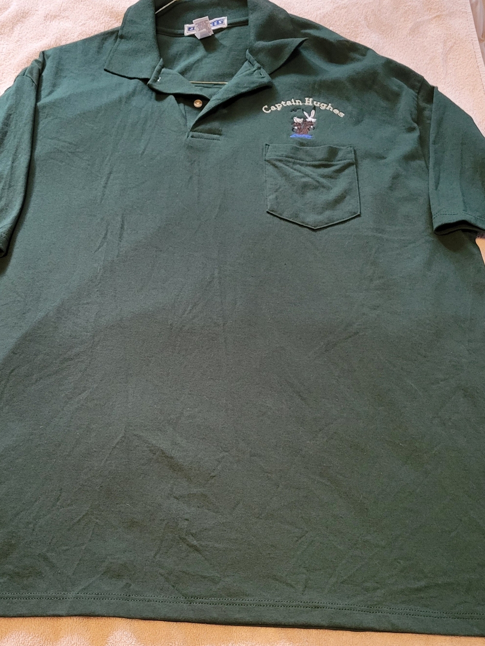 Jerzees Men's Forest Green Polo with Embroidered Detail